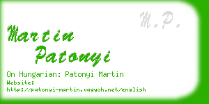 martin patonyi business card